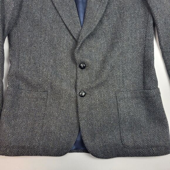 E Joven by FARAH Men's Wool TWEED blazer SUEDE Elbow Size 42L - Picture 6 of 16